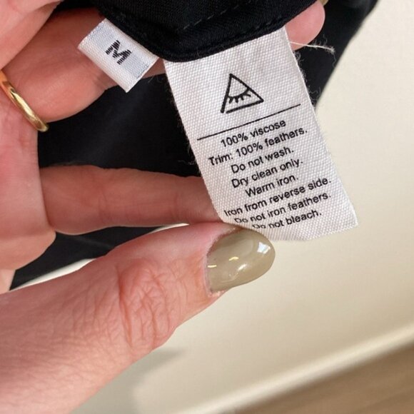 Sleeper Party Pajamas Long Sleeve Button Down Top with Feathers in Black Large - Picture 5 of 9